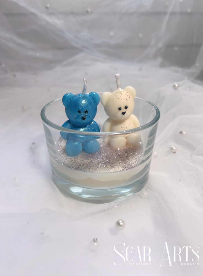 Bougies évènements personnalisées - 2 oursons