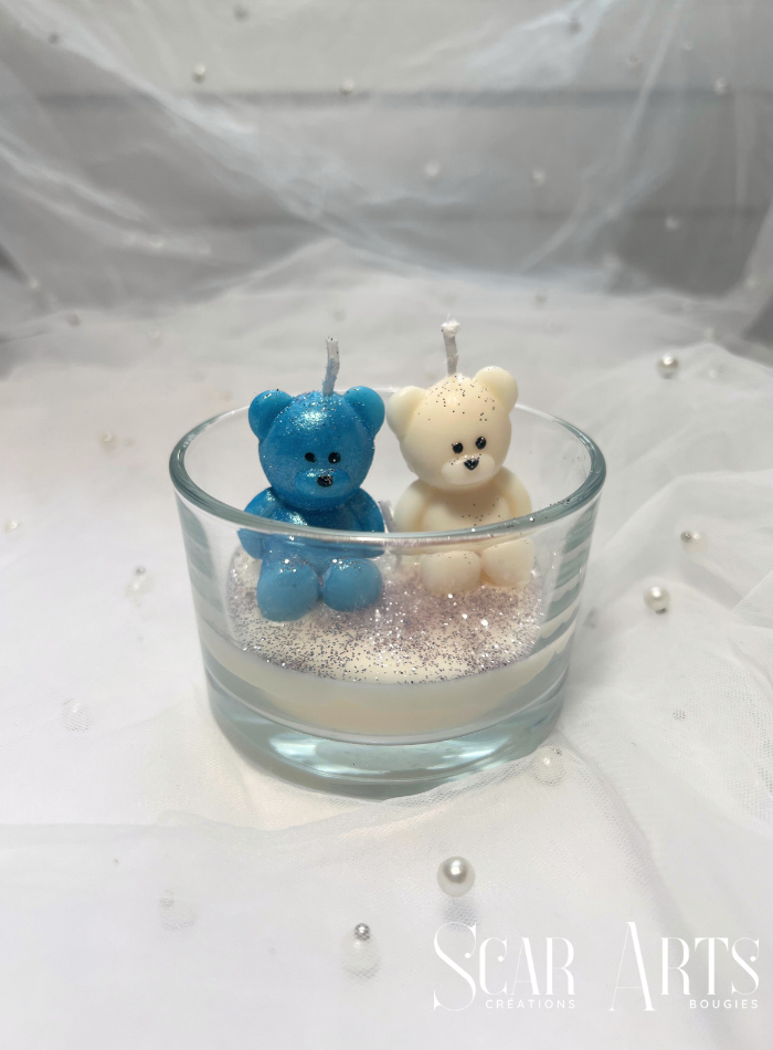 Bougies évènements personnalisées - 2 oursons