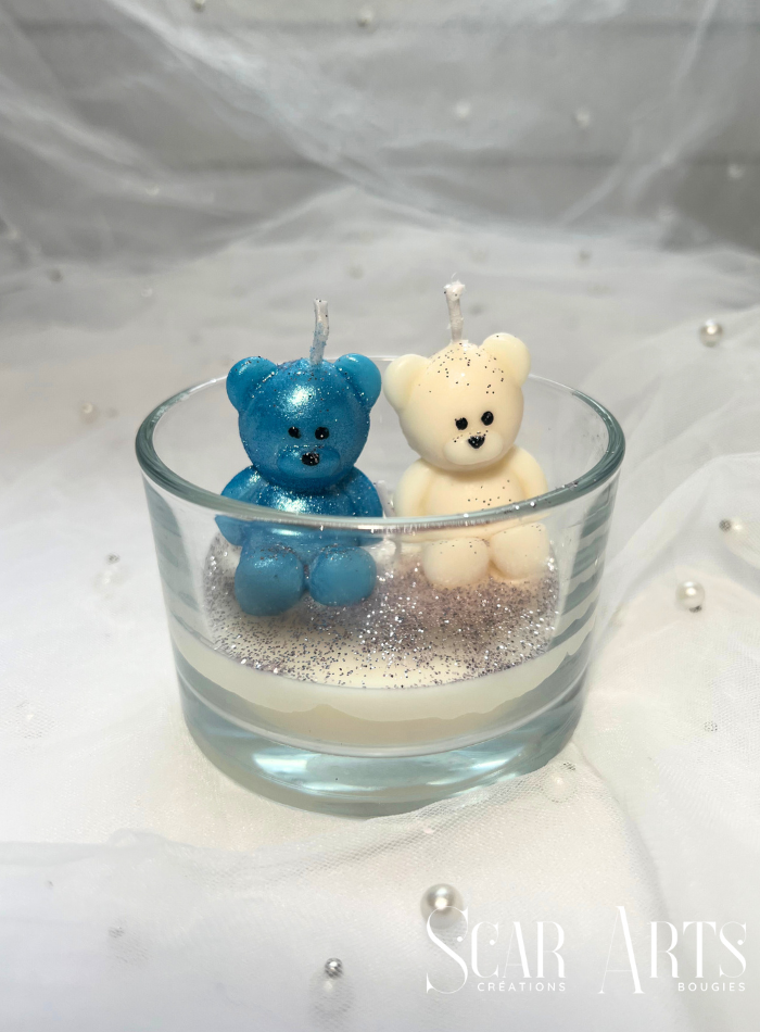 Bougies évènements personnalisées - 2 oursons