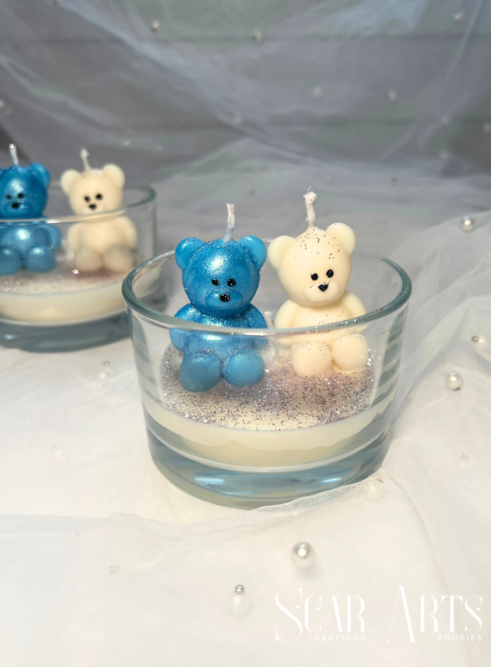 Bougies évènements personnalisées - 2 oursons