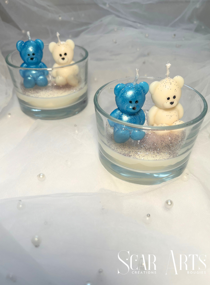 Bougies évènements personnalisées - 2 oursons