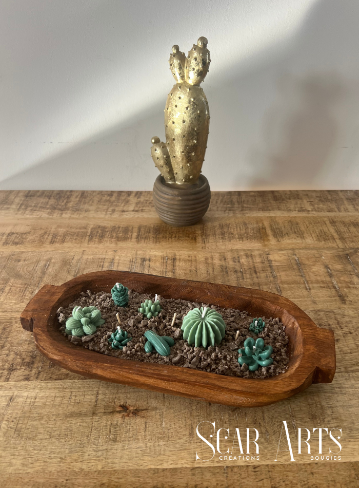 Composition de Bougies Cactus | Décoration Artisanale SCAR ART'S