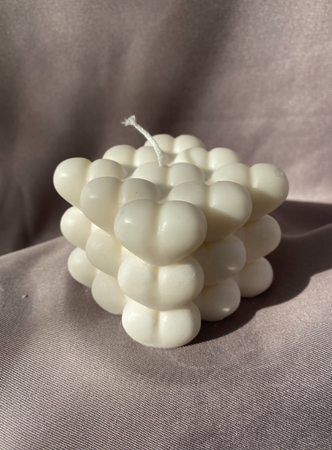 Bougie Cube multi Coeurs