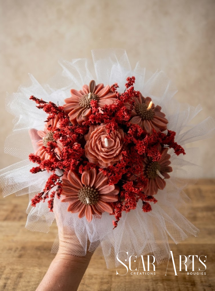 Bouquet de Bougies Fleurs Terracotta | SCAR ART'S