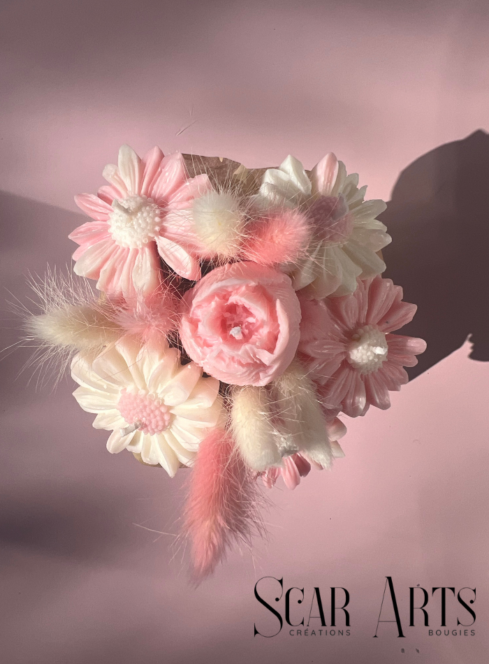 Bouquet fleurs bougies