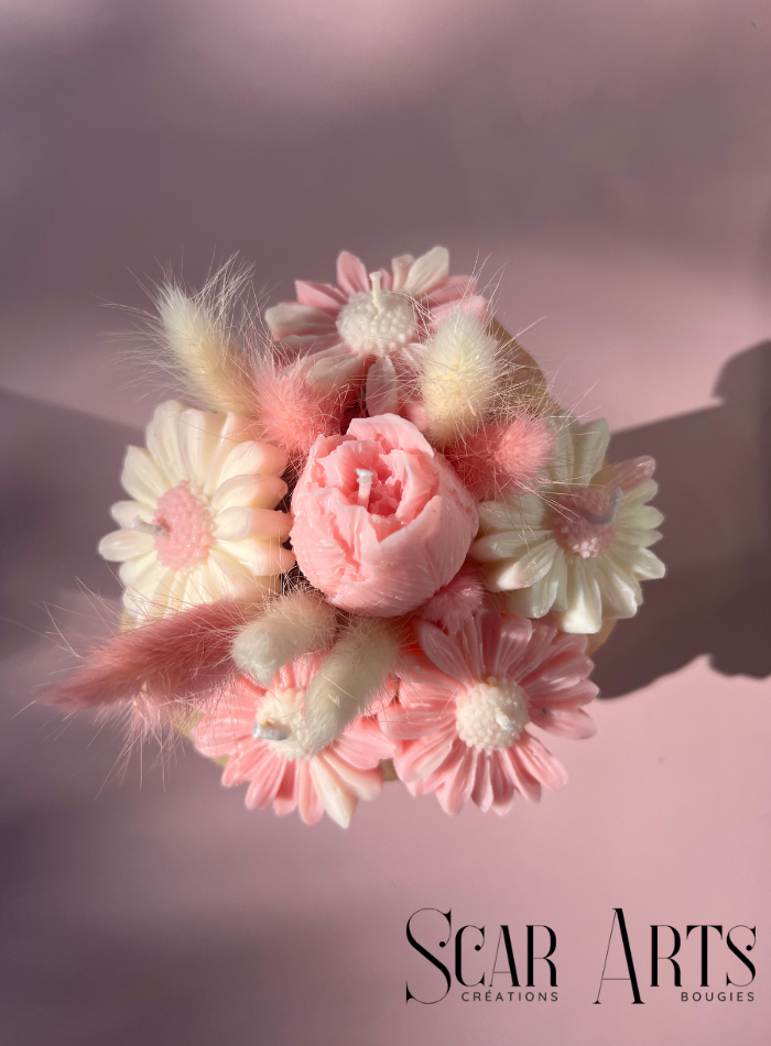 Bouquet fleurs bougies