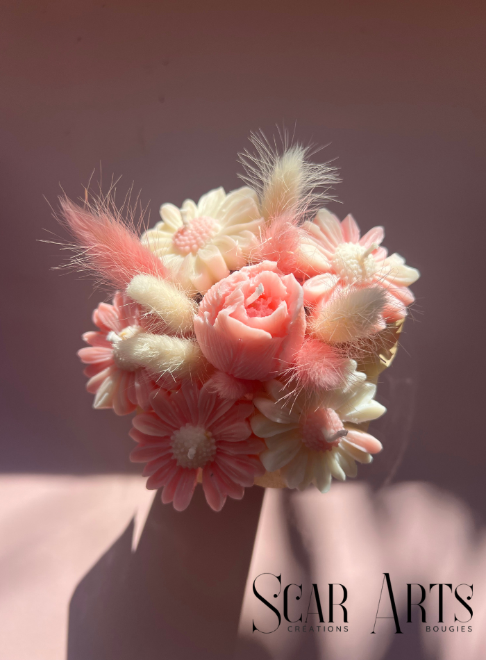 Bouquet fleurs bougies