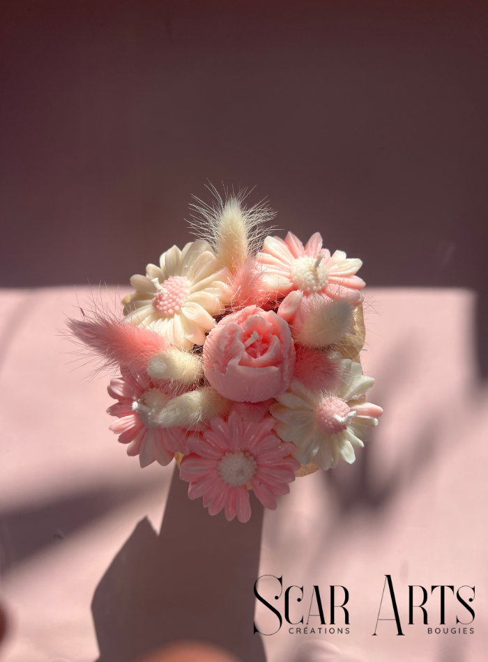 Bouquet fleurs bougies