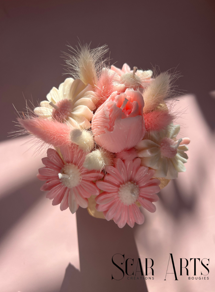 Bouquet fleurs bougies