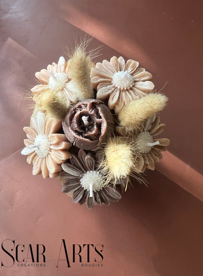 Bouquet bougies fleurs