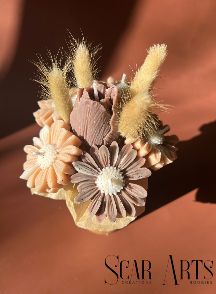 Bouquet bougies fleurs