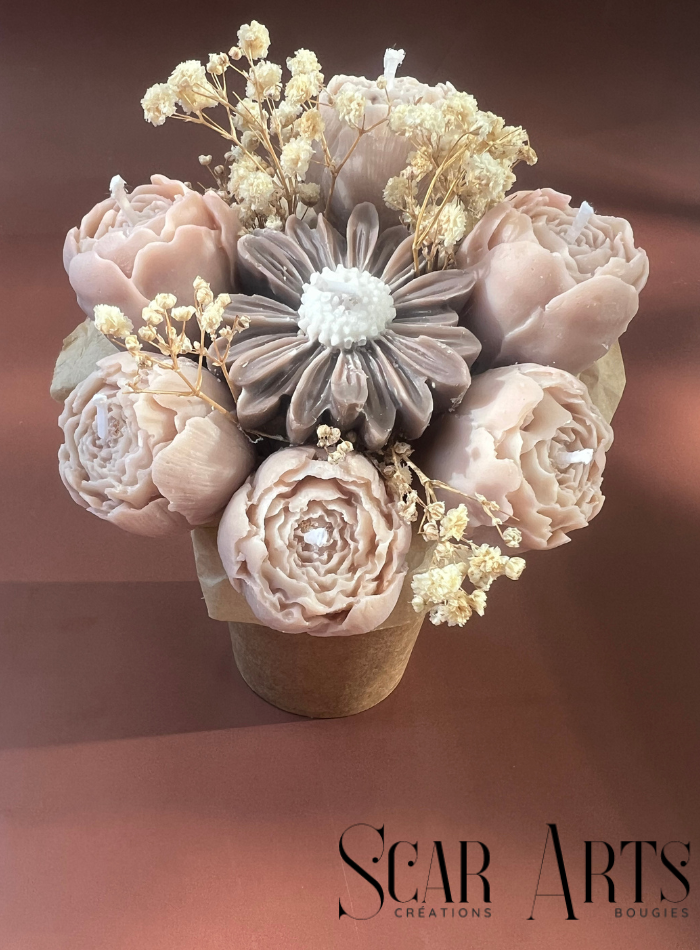 Bouquet Bougies Fleurs