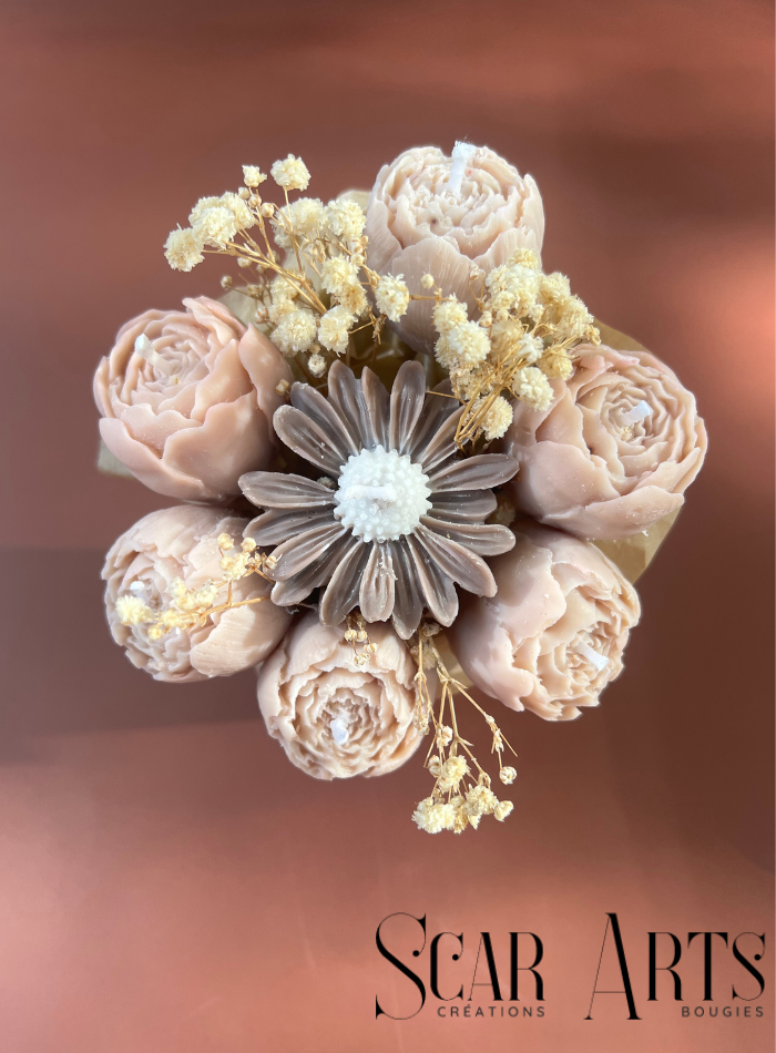 Bouquet Bougies Fleurs