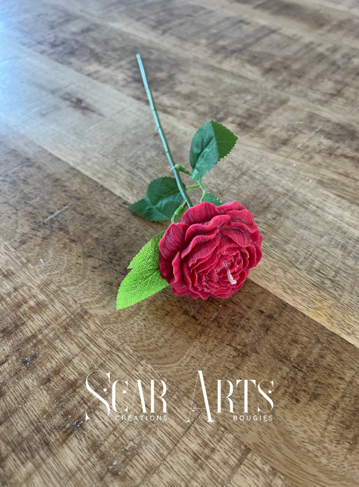 Bougie Fleur Rose sur Tige