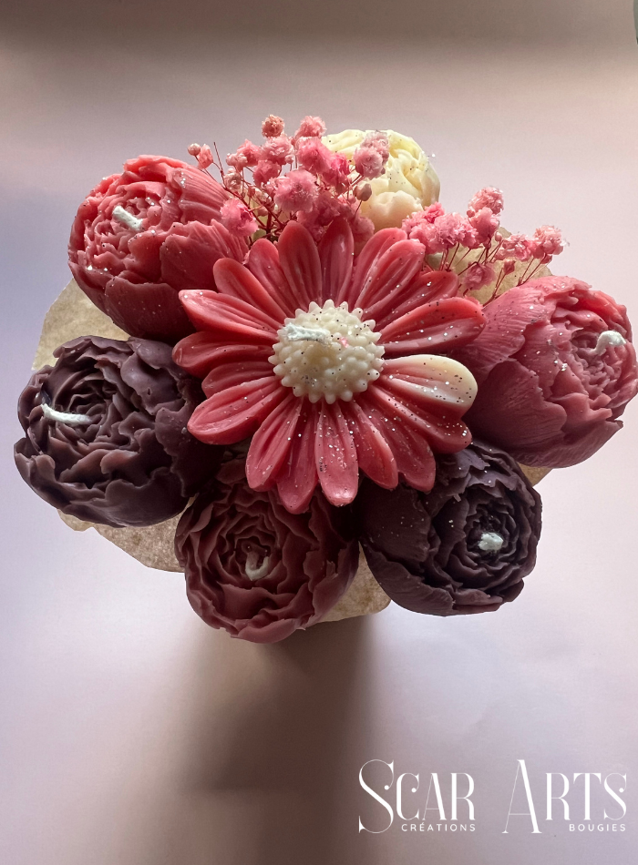 Bougie fleurs éternelles