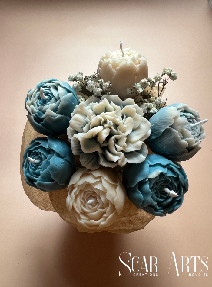 Bougie fleurs éternelles