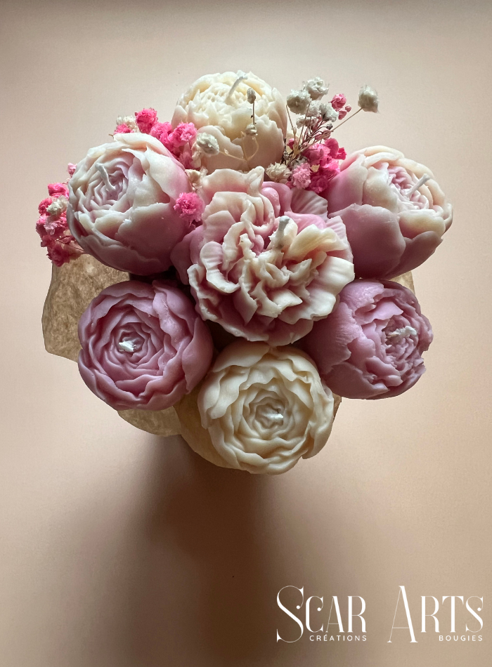 Bougie fleurs éternelles