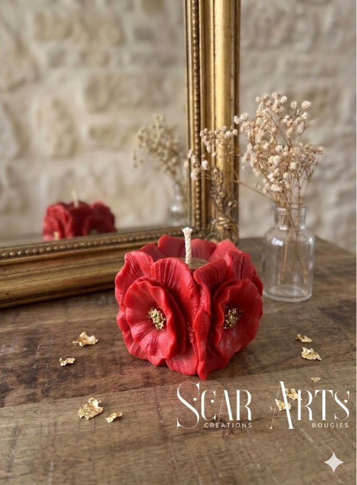 Bougie Cube Fleur | SCAR ART'S