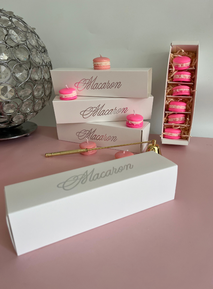 Coffret bougies Macarons