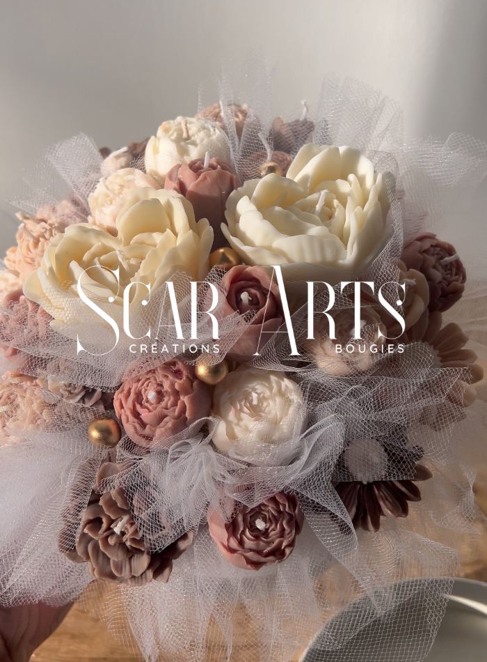 Le Bouquet "Amour Éternel" – Duo de Cœurs et Fleurs de Cire