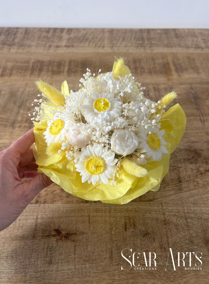 Bouquet de Bougies Printanier Jaune et Blanc |  SCAR ART'S