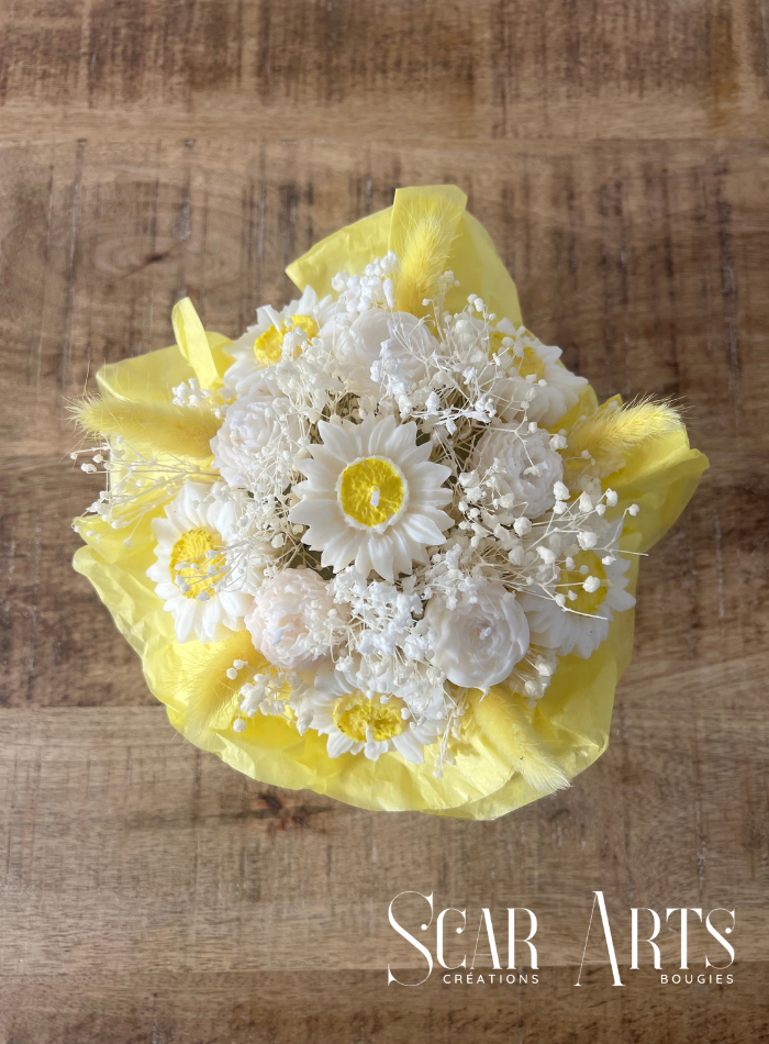 Bouquet de Bougies Printanier Jaune et Blanc |  SCAR ART'S