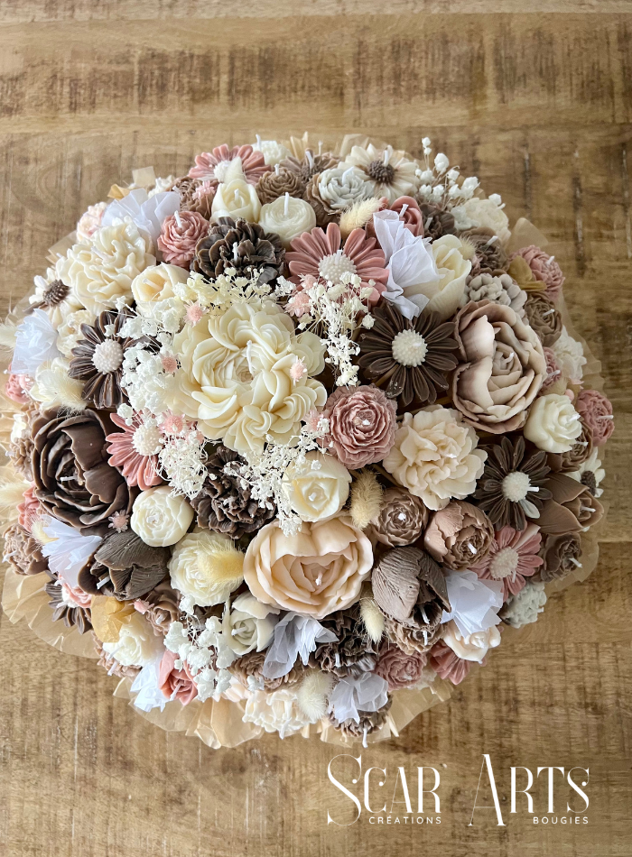 Bouquet bougies 2 kg fleurs prestige | Scar Art's