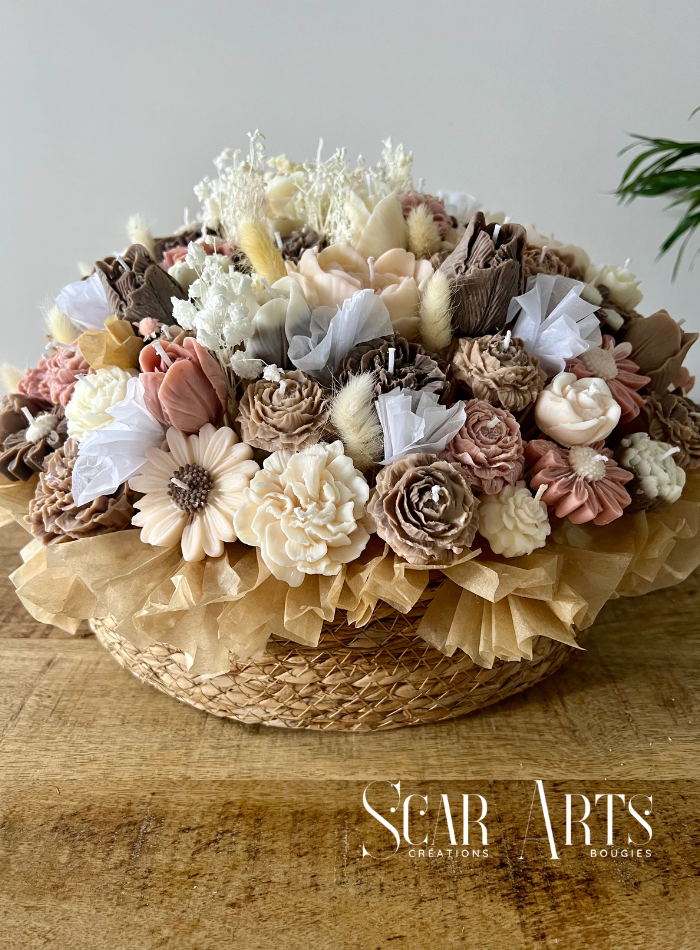 Bouquet bougies 2 kg fleurs prestige | Scar Art's