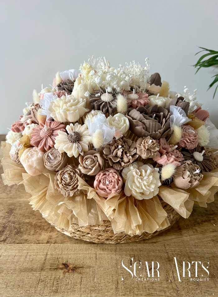 Bouquet bougies 2 kg fleurs prestige | Scar Art's
