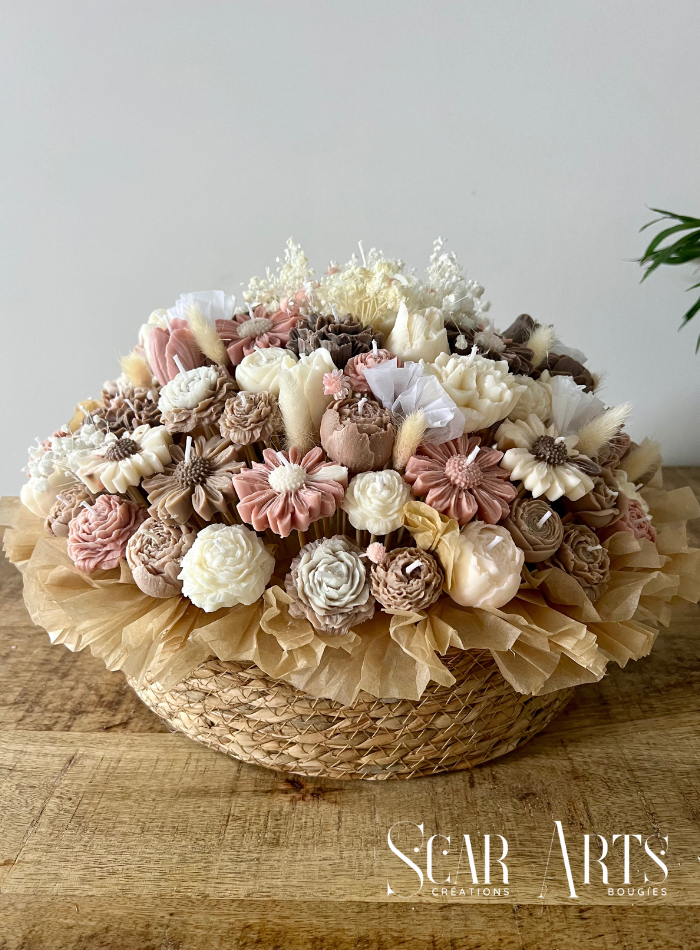 Bouquet bougies 2 kg fleurs prestige | Scar Art's