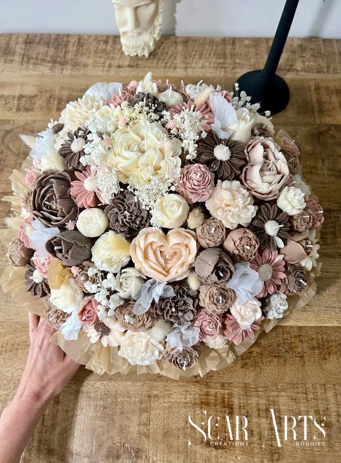 Bouquet bougies 2 kg fleurs prestige | Scar Art's
