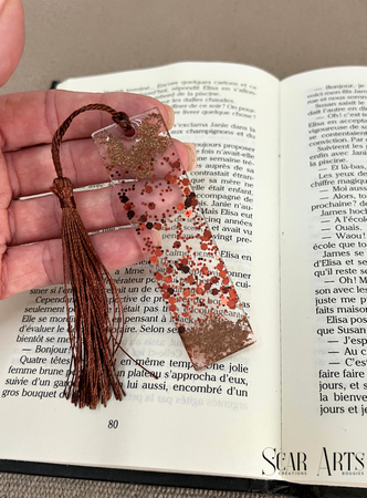 Marque-pages paillettes chocolat